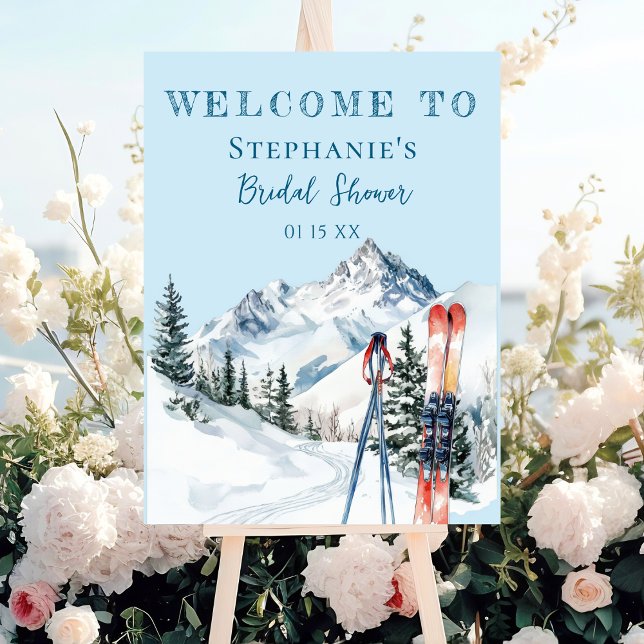 Apres Ski Skiing Winter Bridal Shower Welcome Sign (Creator Uploaded)