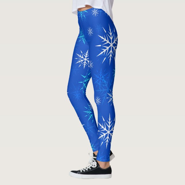 Après-ski, Snowflake Design Leggings Blue (Left)