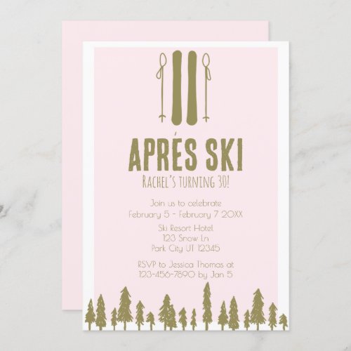 Apres Ski Winter 30th Birthday Party Invitation