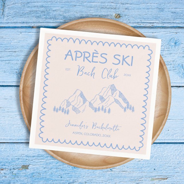 Apres Ski Winter Bachelorette Bach Club Napkins (Apres Ski Winter Bachelorette Bach Club Napkins)