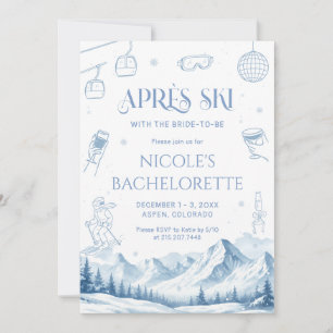Apres Ski Winter Bachelorette Party Invitation