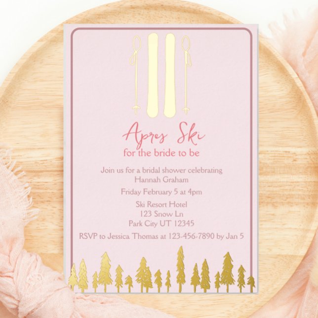Apres Ski Winter Bridal Shower Foil Invitation (Creator Uploaded)