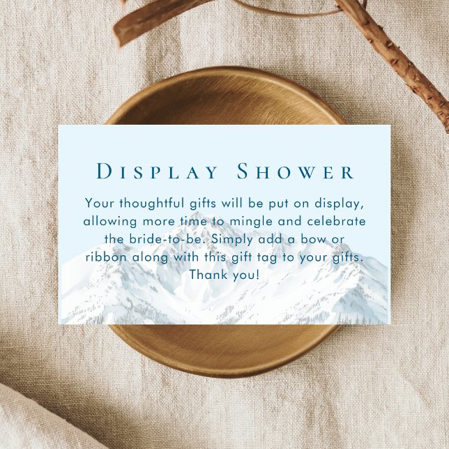 Apres Ski Winter Mountain Display Bridal Shower Enclosure Card (Creator Uploaded)