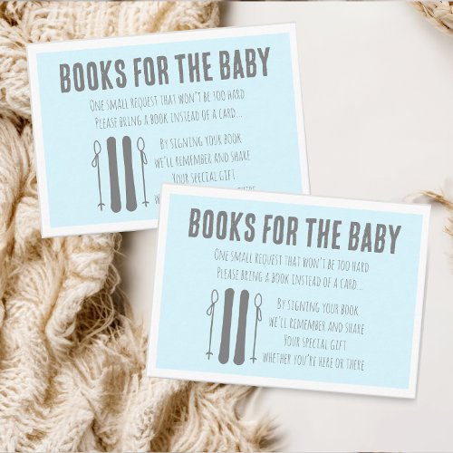 Apres Ski Winter Theme Blue Books For Baby Enclosure Card