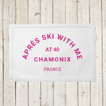 Après Ski With Me At 40 Hot Pink Ski Crest Party Pennant<br><div class="desc">Après Ski With Me At 40,  hot pink ski trip crest,  party pennant. Personalize with the year and location of your ski trip / party. Perfect for an Après Ski theme 40th birthday party. Designed to match our Après Ski With Me Hot Pink 40th Birthday Collection.</div>