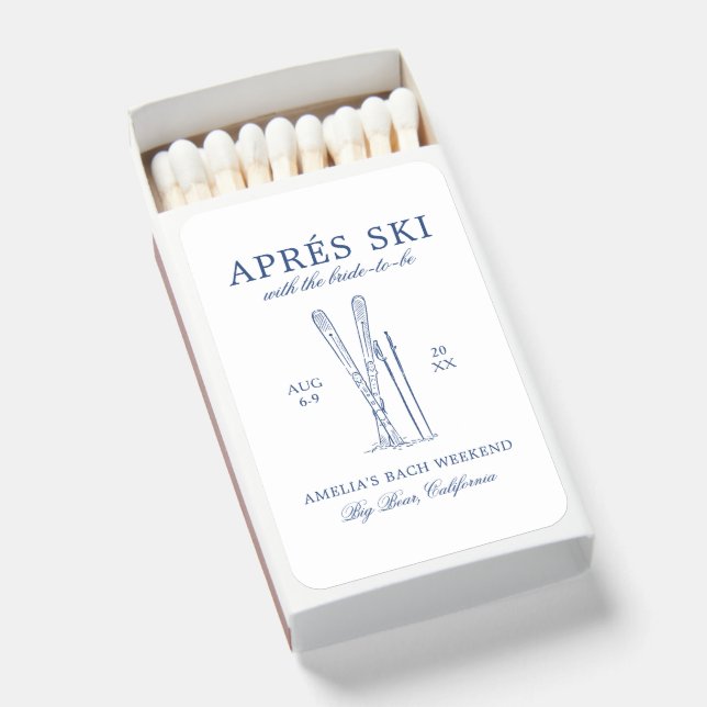 Après Ski With The Bride to Be Bach Weekend Matchboxes (Front Open)