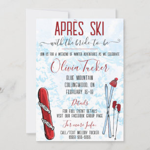 Apres Ski with the Bride-to-be! Ski Bachelorette Invitation