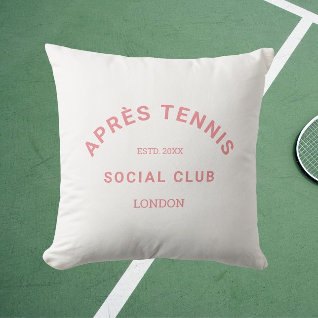 Après Tennis Social Club Custom Pink Crest Outdoor Pillow (Creator Uploaded)
