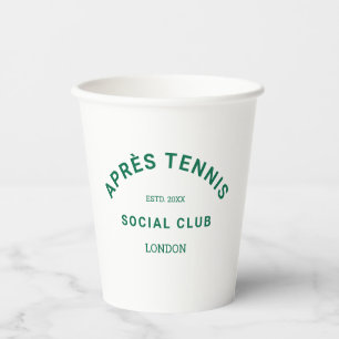 Après Tennis Social Club Green Custom Crest Paper Cups