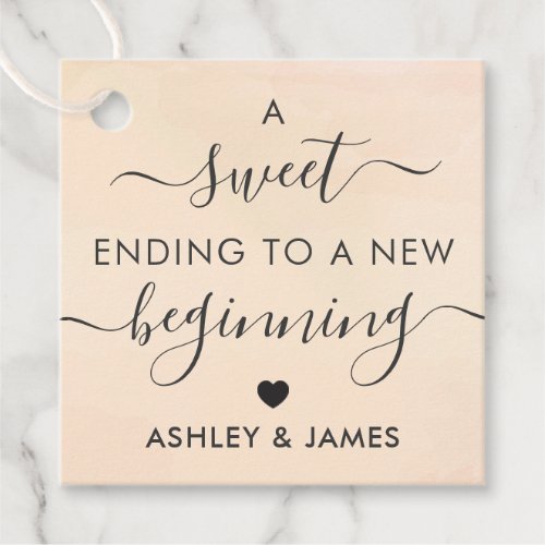 Apricot A Sweet Ending to a New Beginning Gift Tag