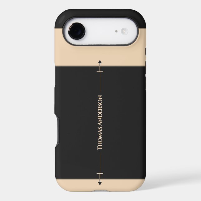 Apricot and Almost Black, Center Name Case-Mate iPhone Case (Back)
