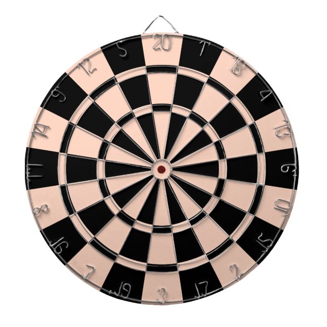 Apricot And Black Dartboard With Darts (Front)