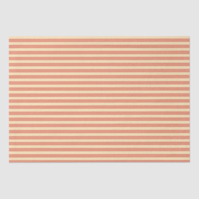 Apricot and Peach Stripes Tissue Paper (Front)