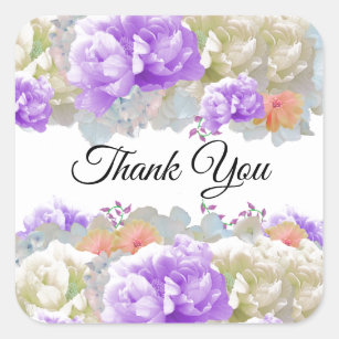 Apricot and Plum Flower Thank You Sticker