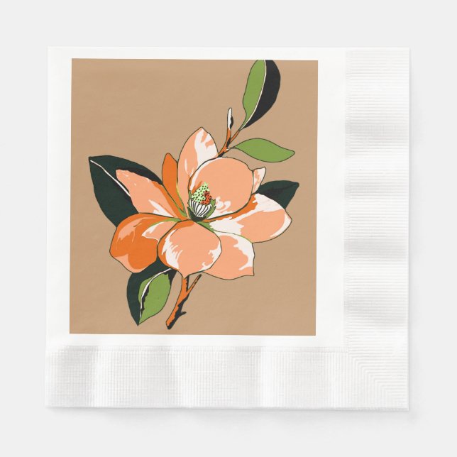 Apricot Azalea on Tan Napkins (Front)