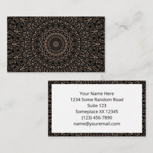Apricot Beige Mandala with Elegant Symmetry Business Card