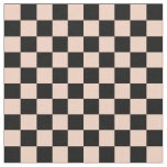 Apricot &amp; Black Checkerboard Fabric
