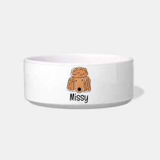 Apricot Black Poodle Dog Food Bowl