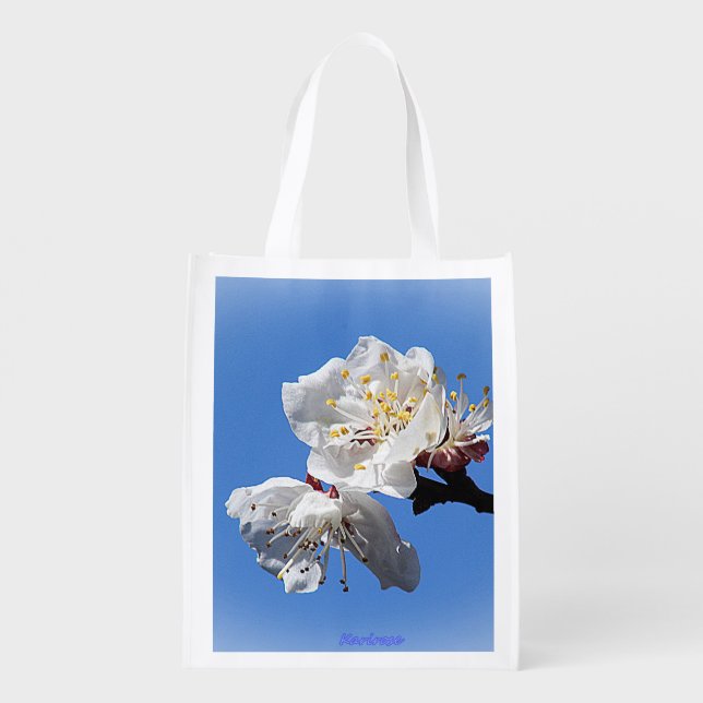 Apricot Blossoms reusable bag (Back)