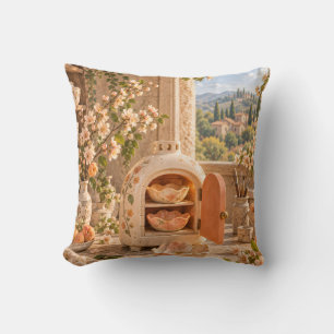 Apricot Ceramic Studio Blossom Tuscan Window Throw Pillow