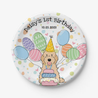 Apricot Cockapoo Cavapoo Dog Birthday Paper Plates