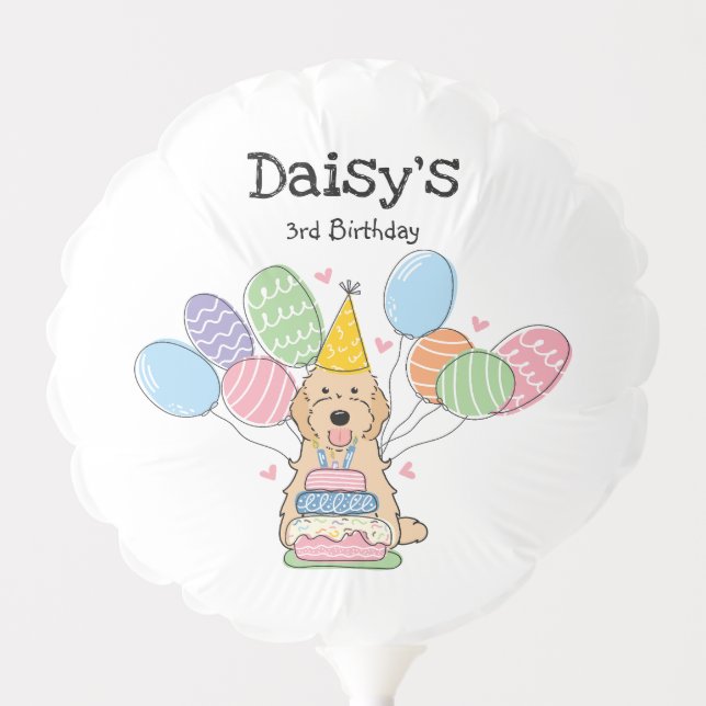 Apricot Cockapoo Cavapoo Dog Birthday Party Balloon (Front)