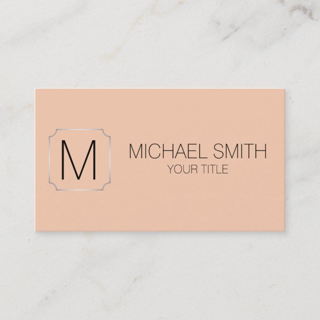 Apricot color background business card (Front)