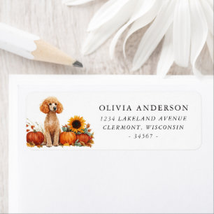 Apricot Colored Poodle Autumn Return Address Label