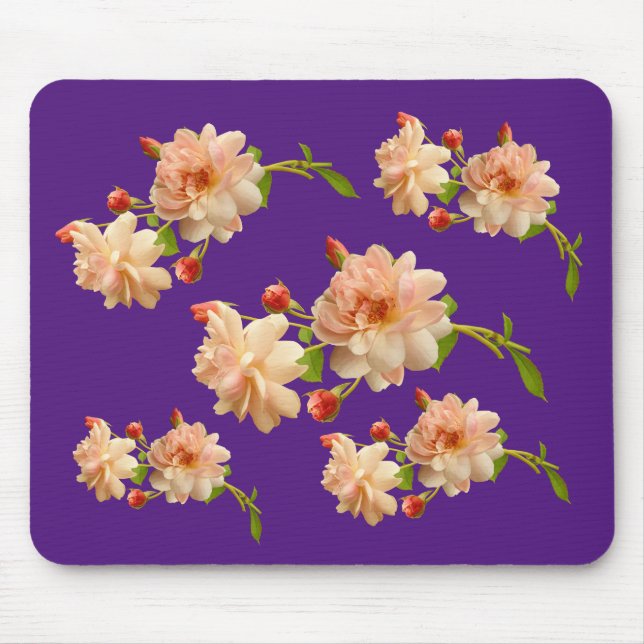 Apricot Colored Roses Mouse Pad (Front)