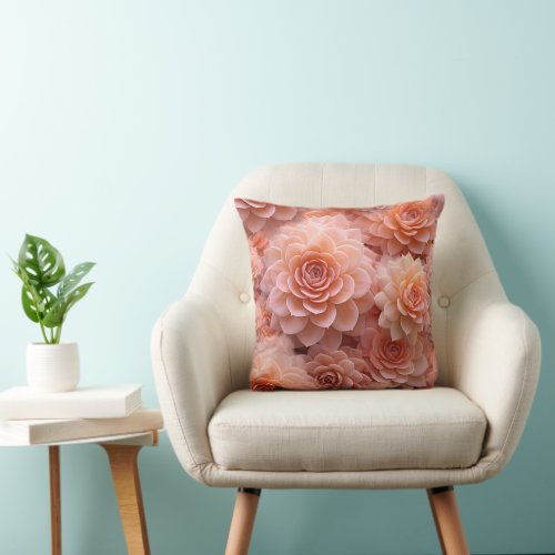 Apricot Crush Colour of the Year 2024 Throw Pillow