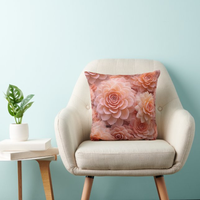 Apricot Crush Colour of the Year 2024 Throw Pillow (Chair)