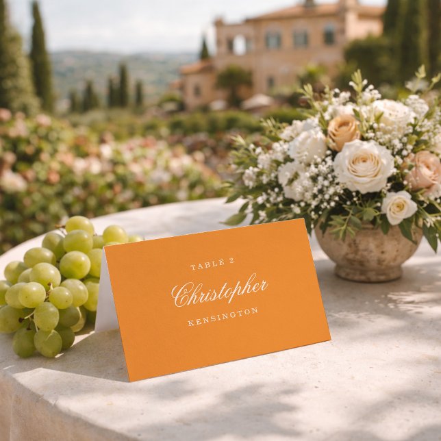 Apricot Crush Orange Bold Modern Place Card (Creator Uploaded)