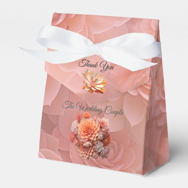 Apricot Crush Succulent Colours for 2024 Favor Boxes (Front Side)