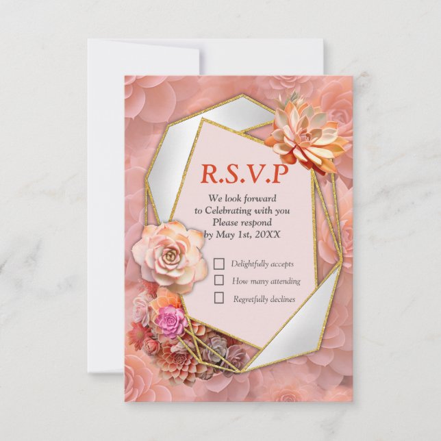Apricot Crush Succulent Colours for 2024 RSVP Card (Front)