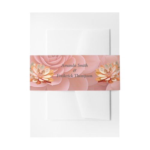 Apricot Crush Succulent Colours Invitation Belly Band
