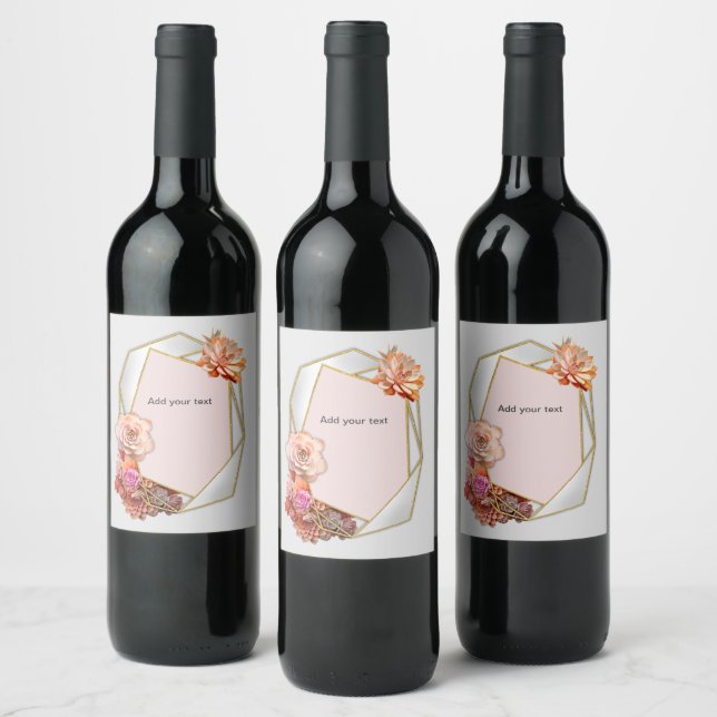 Apricot Crush Succulent Colours Wine Label (Bottles)