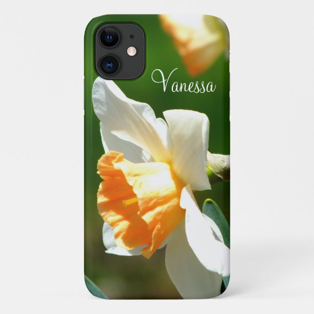 Apricot Daffodil *Personalized* Case-Mate iPhone Case (Back)