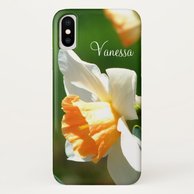 Apricot Daffodil *Personalized* Case-Mate iPhone Case (Back)