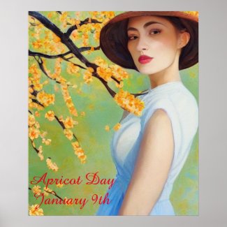 Apricot Day January 9th Poster AI Art