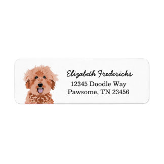 Apricot Doodle Dog Custom Return Address Label