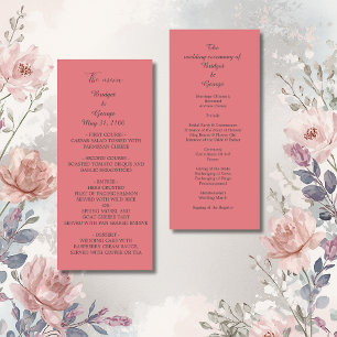 apricot elegant minimal wedding program