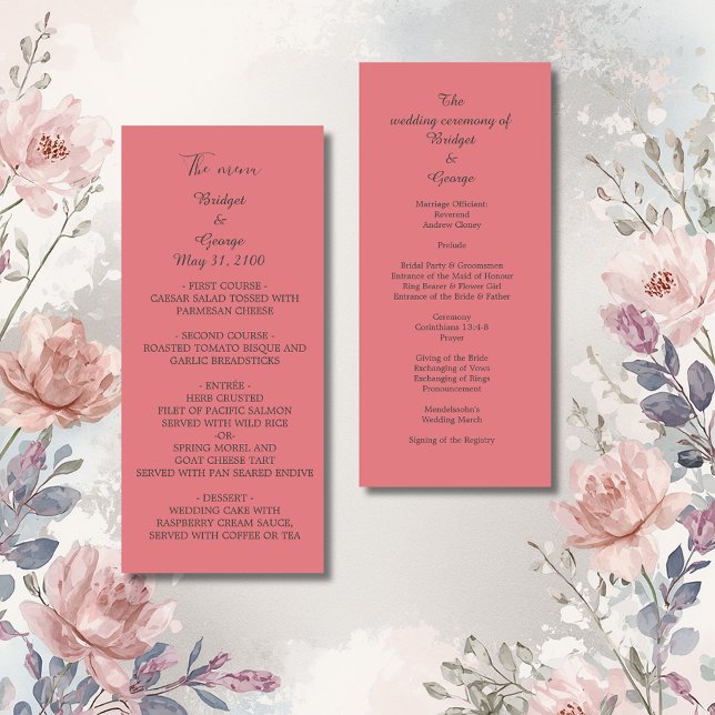 apricot elegant minimal wedding program (Creator Uploaded)