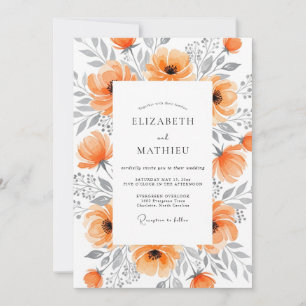 Apricot Elegant Spring Wedding Invitation