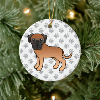 Apricot English Mastiff Cute Cartoon Dog Ceramic Ornament