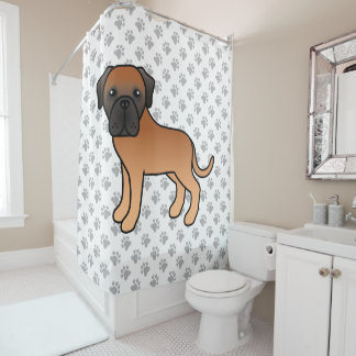 Apricot English Mastiff Cute Cartoon Dog Shower Curtain
