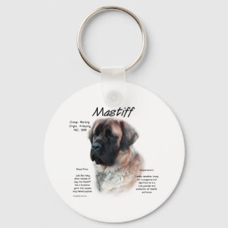 Apricot Fluffy Mastiff History Keychain