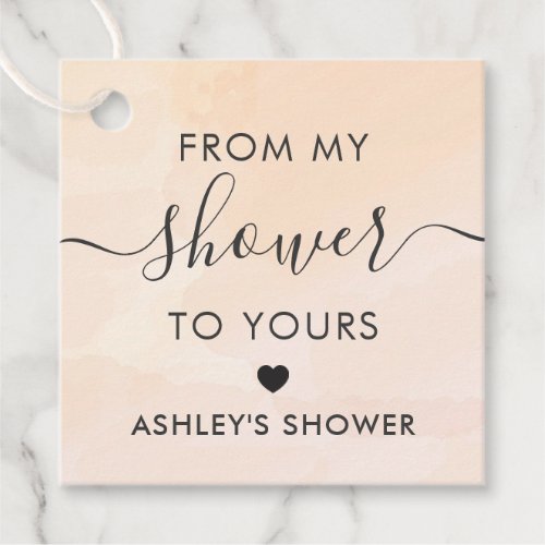 Apricot From My Shower To Yours Bridal Shower Tag