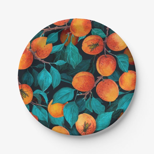 Apricot garden 2 paper plates (Front)
