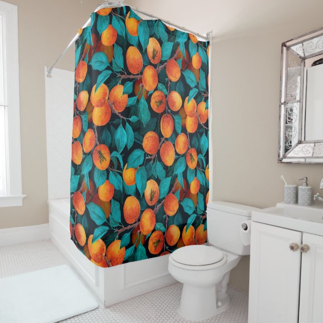 Apricot garden 2 shower curtain (In Situ)