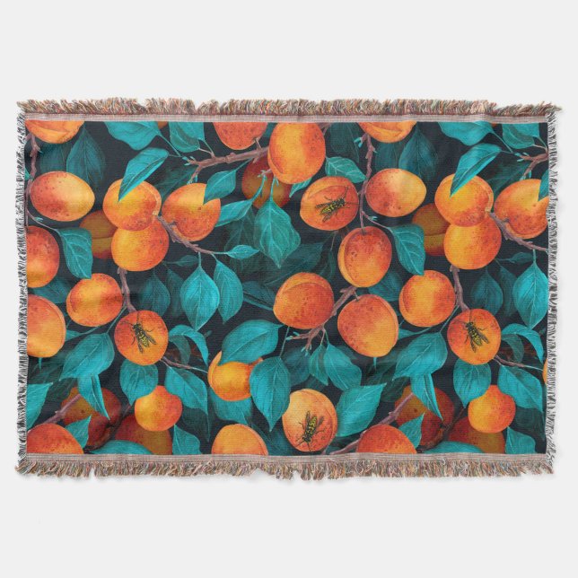 Apricot garden 2 throw blanket (Front)